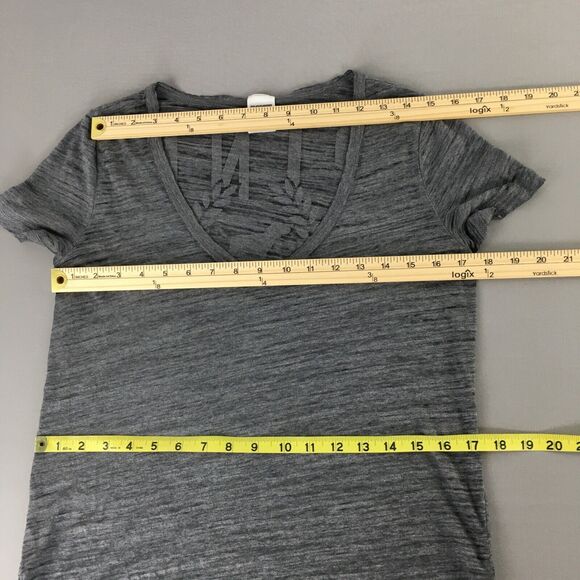 Victoria's Secret PINK Logo Cotton Blend Short Sleeve Top Sheer Grey Size S - Picture 9 of 14
